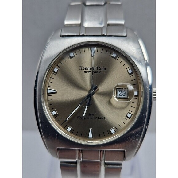 Kenneth Cole New York Mens Quartz Date Stainless Steel 50M New Battery Watch Men - Picture 4 of 11